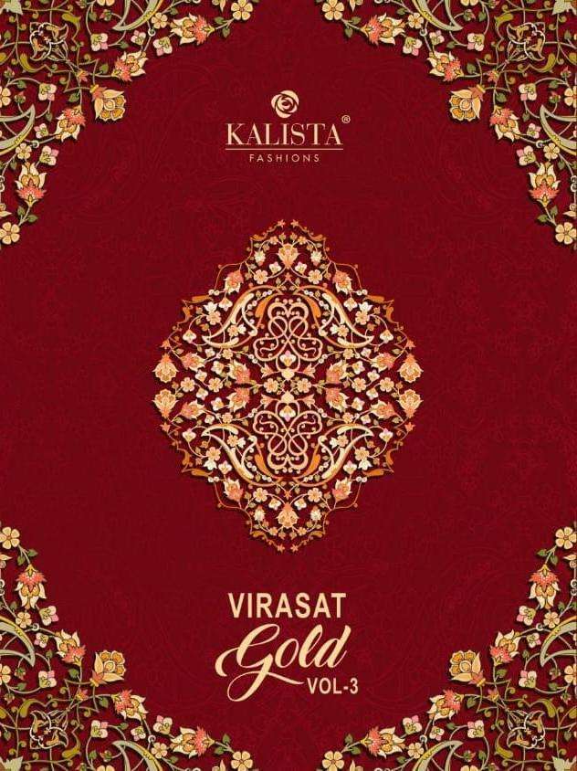 kalista virasat gold vol 3 series series 55013-55018 blooming silk saree