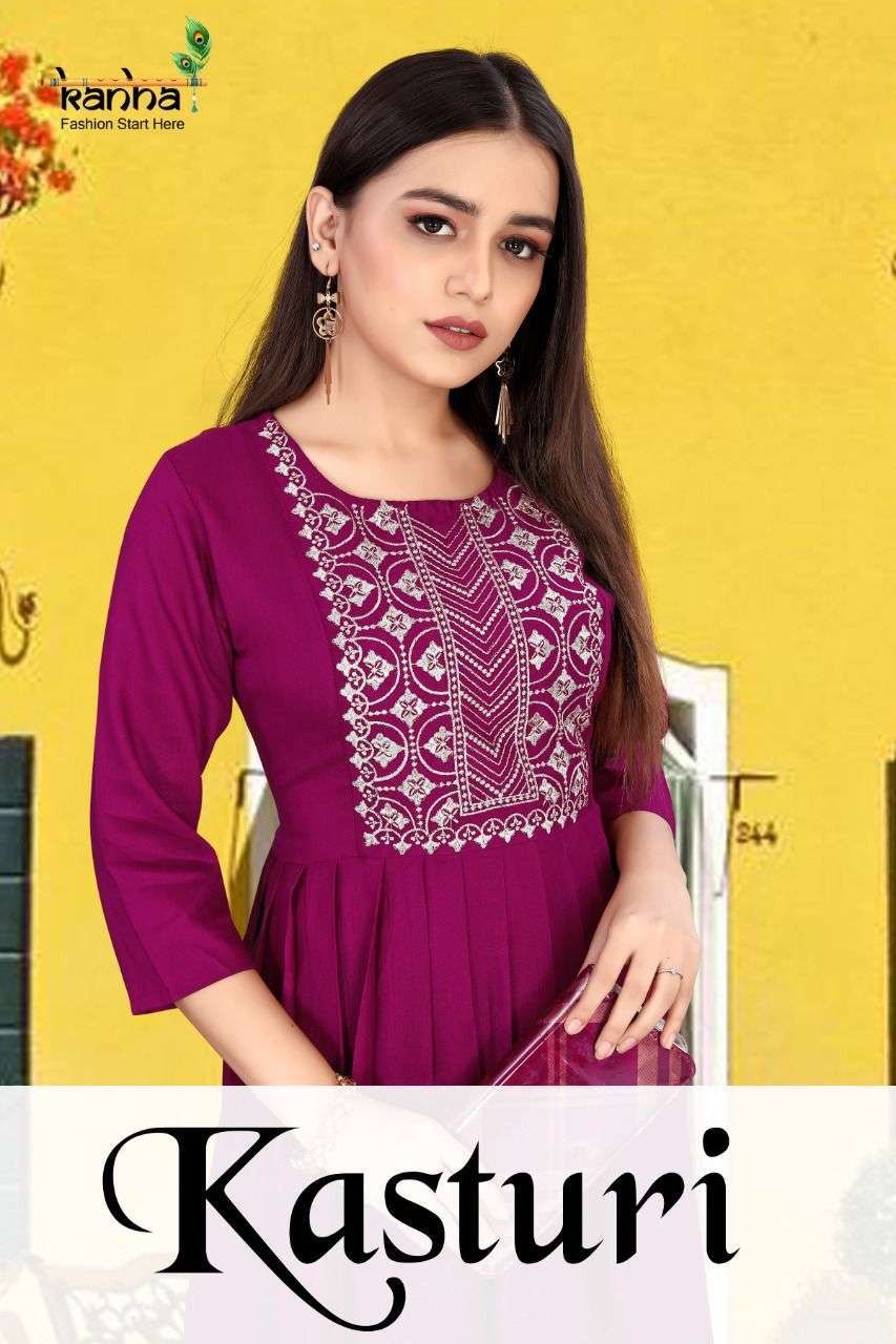 kanha kasturi series 101-106 heavy rayon kurti 