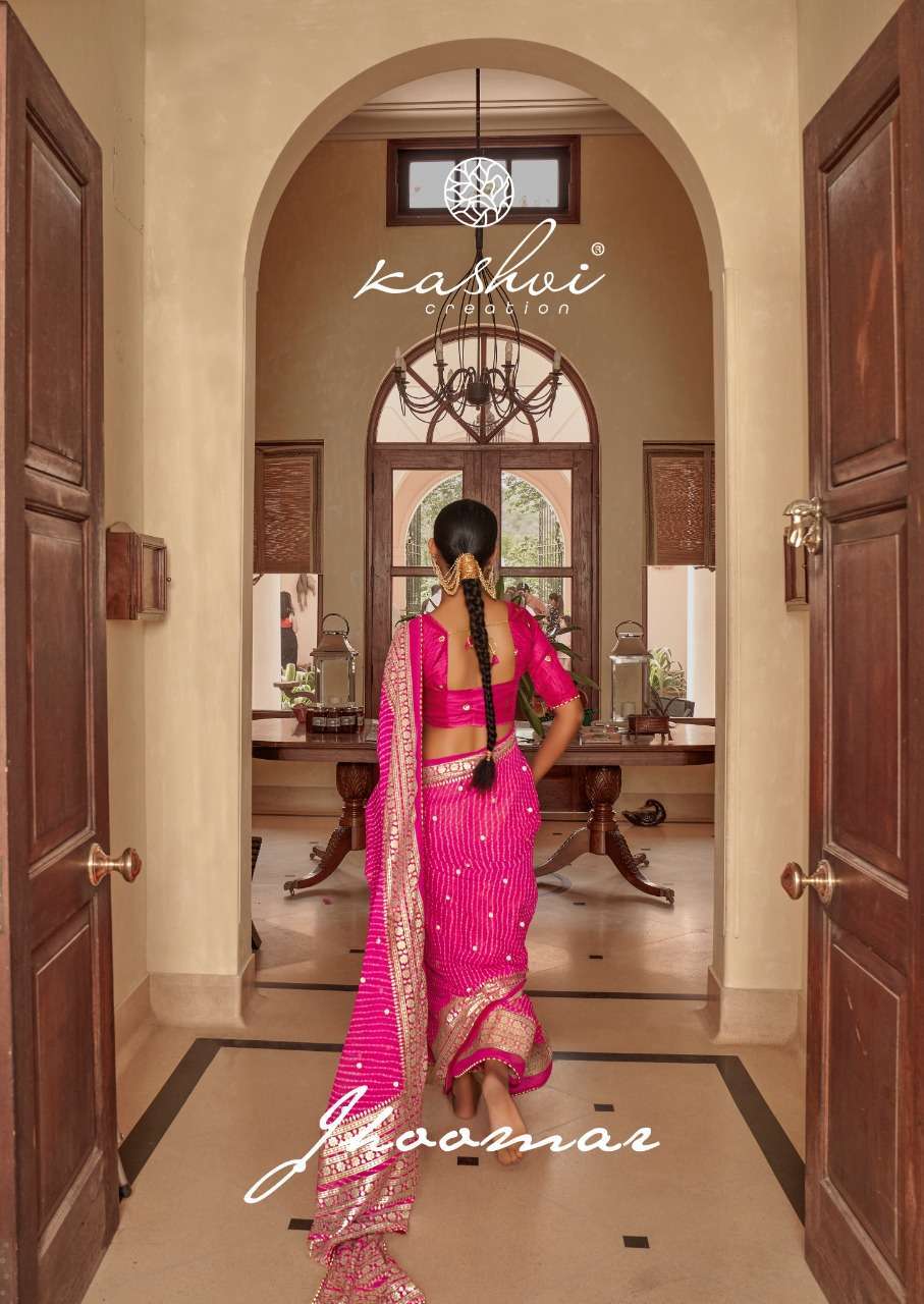 kashvi jhoomar series 1001-1010 Lehariya Georgette saree