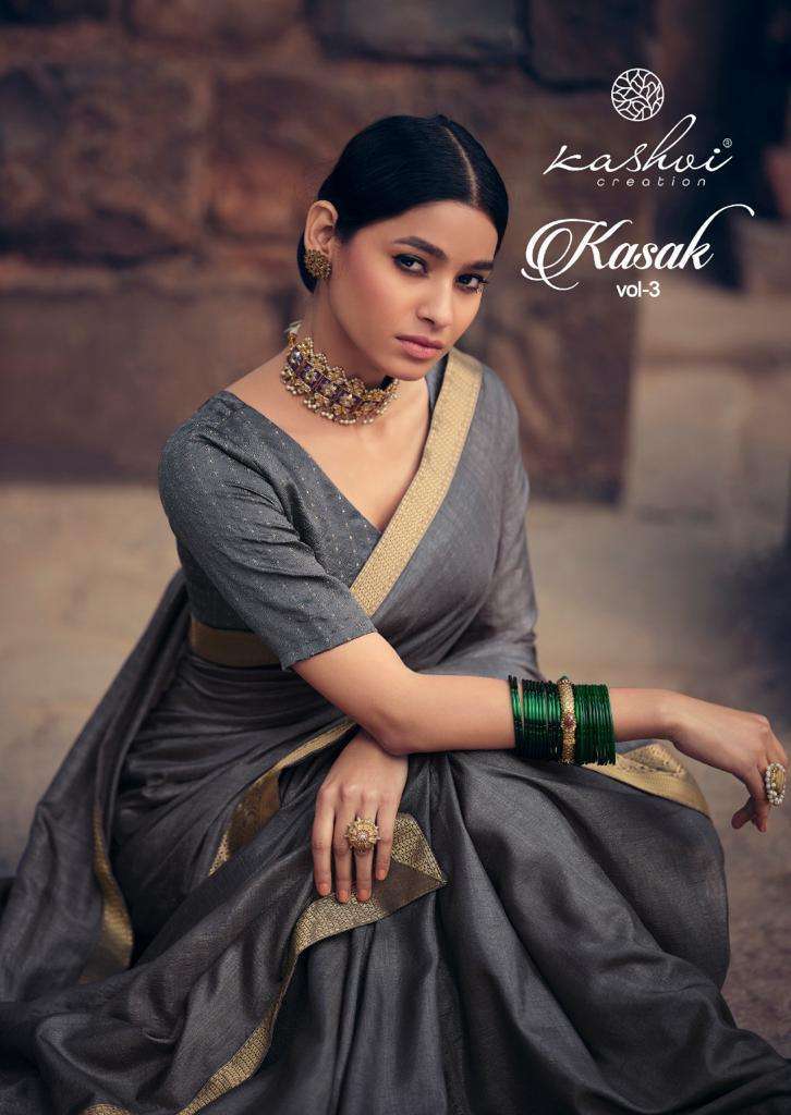 kashvi kasak vol 3 series 401-410 dola silk saree