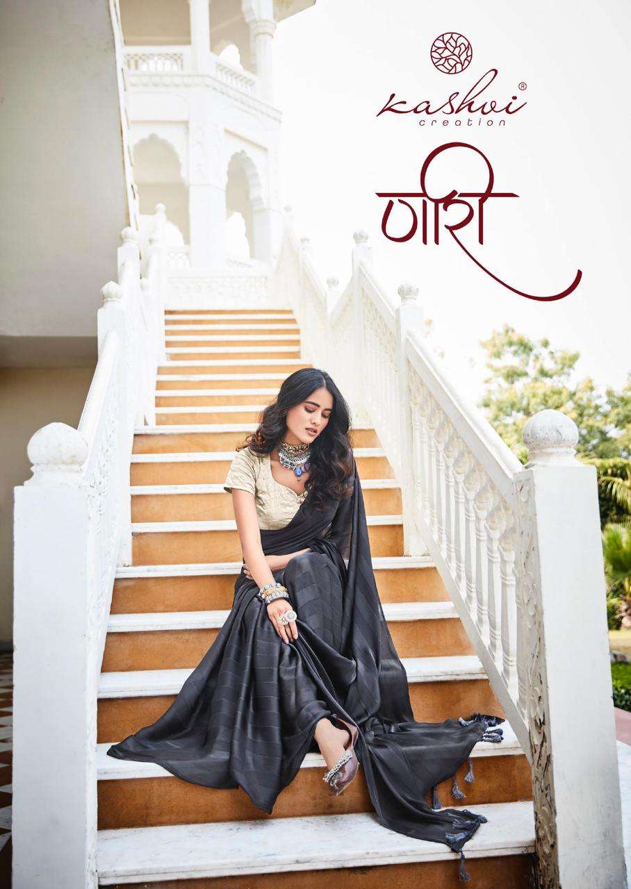 KASHVI NAARI DESIGNER RAINBOW JARI WITH SATIN SAREE 