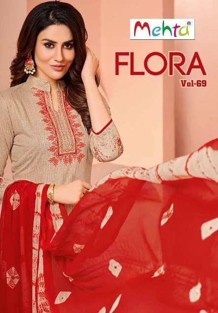 Mehta Flora Vol-69 serie 001-008 pure lawn cotton suit 
