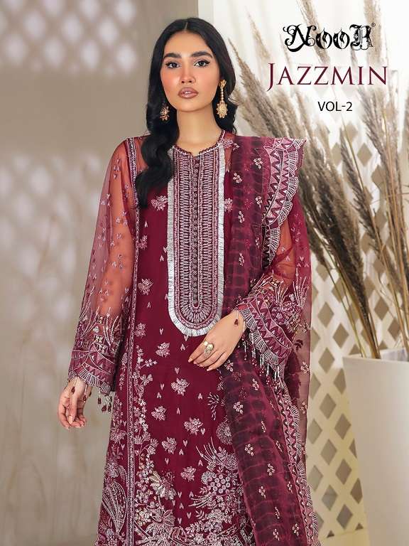Noor Jazzmin Vol-2 series 14022-14024 georgette net suit