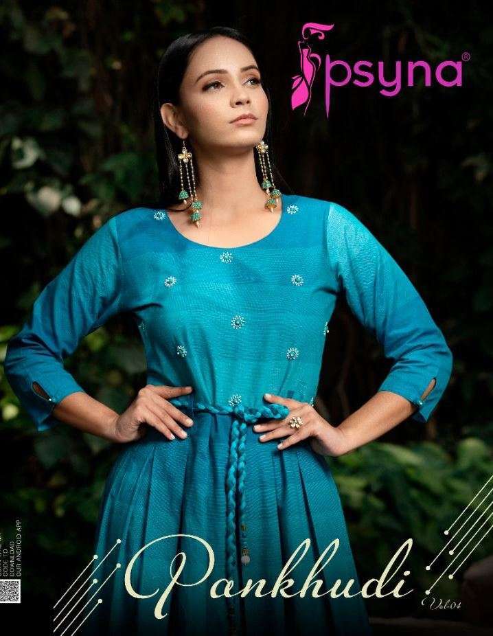 psyna pankhudi vol 4 series 4001-4007 cotton with belt kurti 