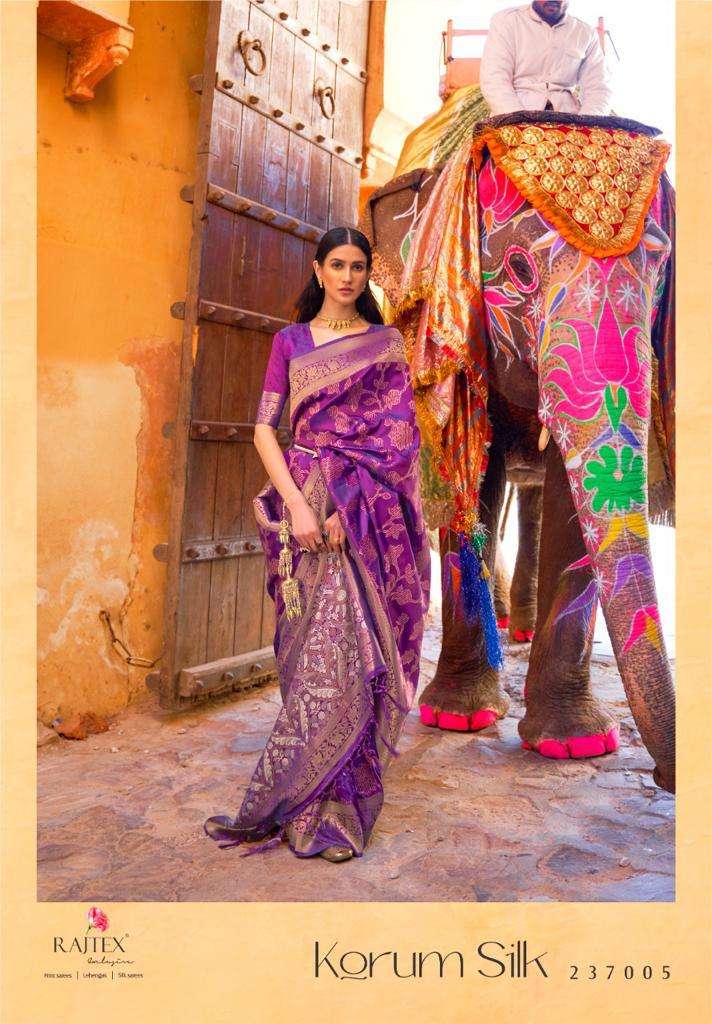 RAJTEX KORUM SILK DESIGNER SOFT SILK HANDLOOM WEAVING SAREE 