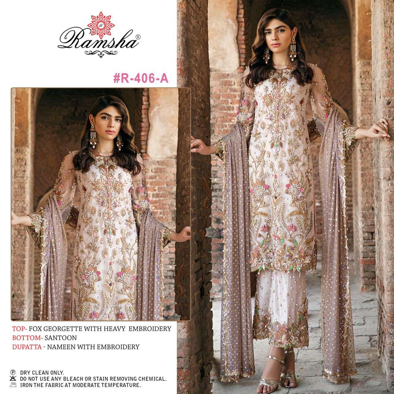 RAMSHA R-406 NX DESIGNER GEORGETTE SUIT 