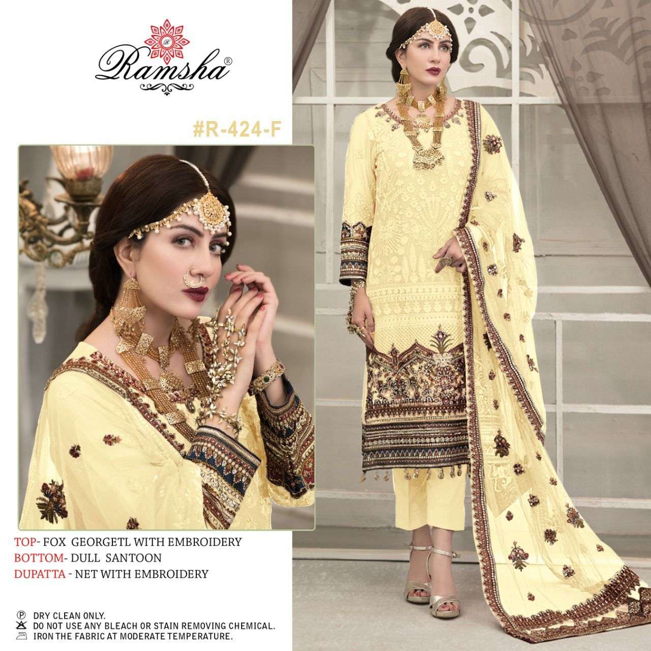 RAMSHA R-424 LIGHT NX DESIGNER GEORGETTE SUIT 