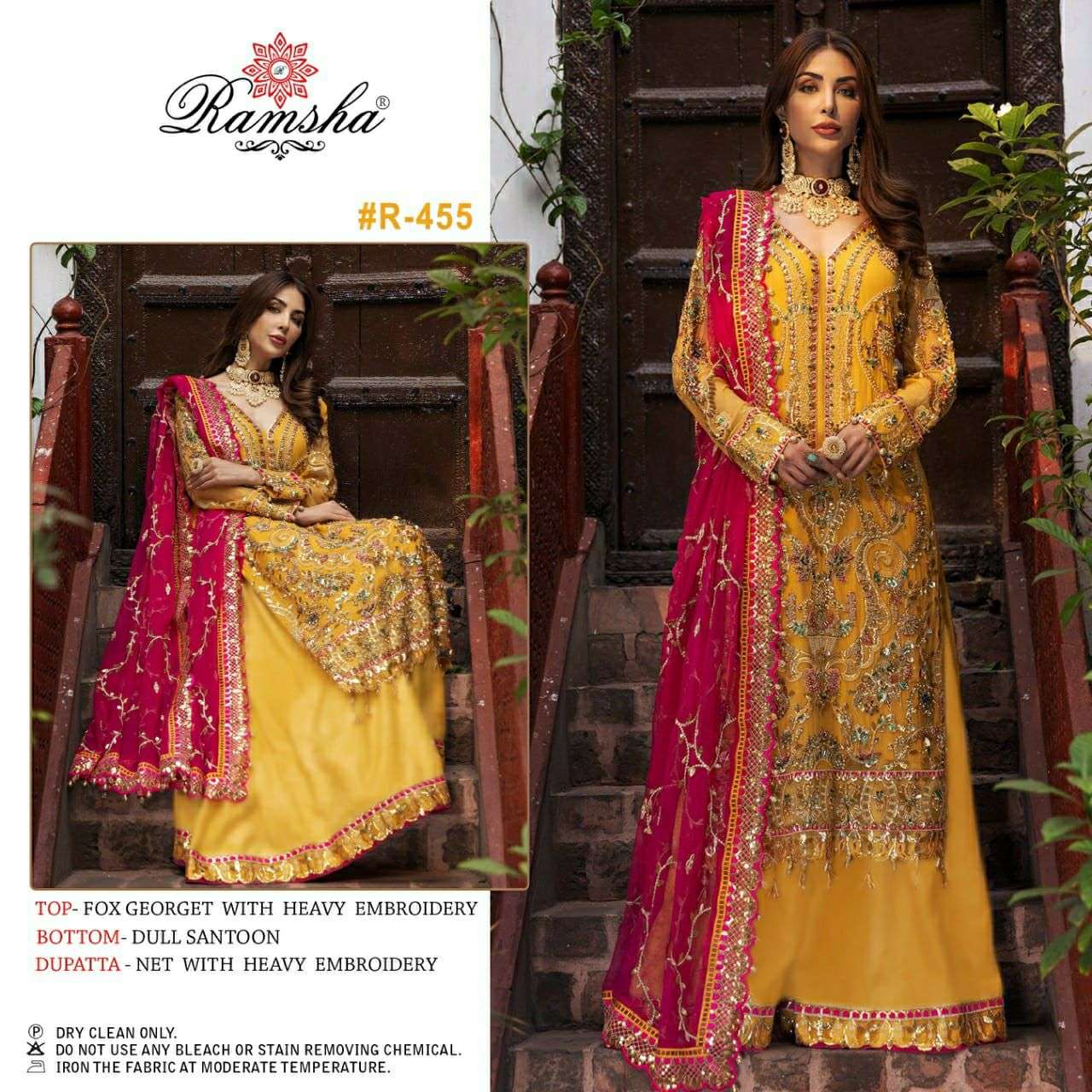 RAMSHA R-455 DESIGNER GEORGETTE SUIT 