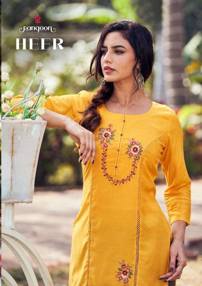 rangoon heer series 3501-3506 pure muslin kurti 