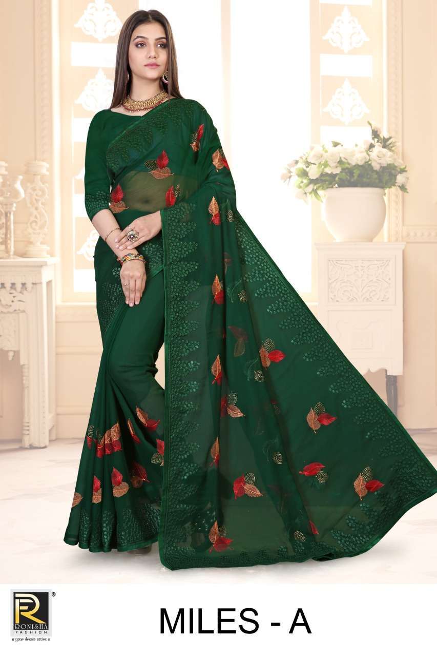 ranjna sarees Miles chiffon embroidery saree