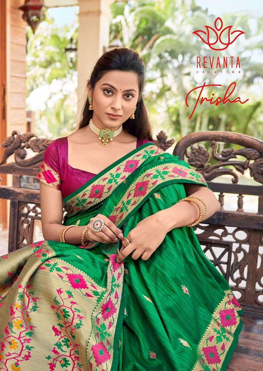 revanta trisha series 12001-12005 cotton silk saree