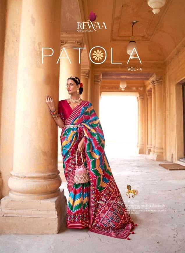 rewaa patola vol 4 series 338-348 patola embroidery saree