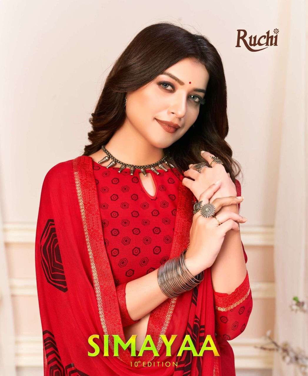 ruchi simayaa vol 10 series 13801-13806 chiffon saree