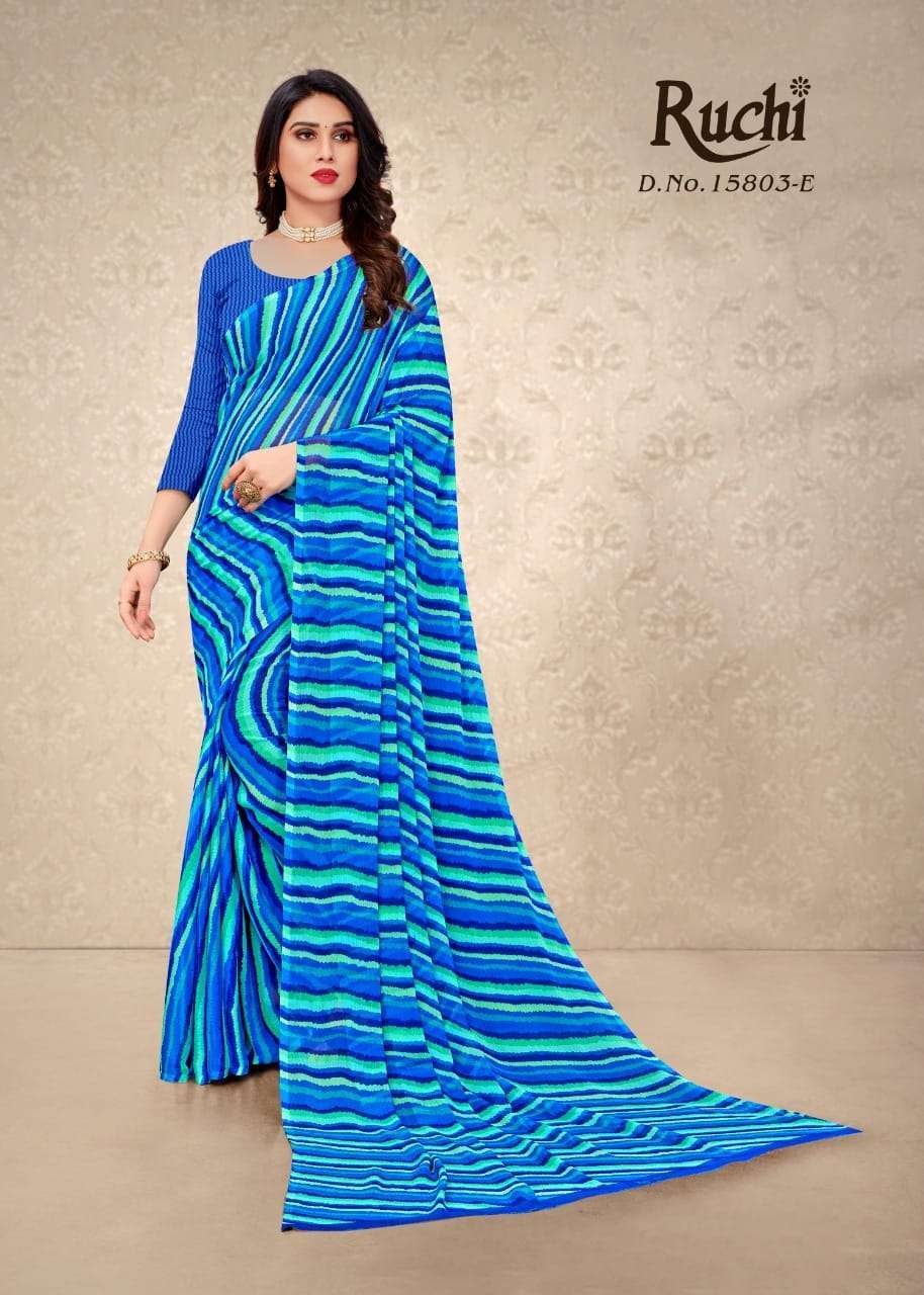 ruchi star chiffon 15803 Chiffon leheriya Saree