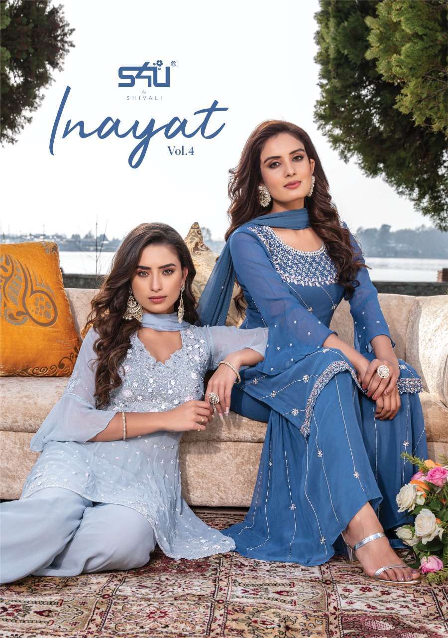 s4u inayat vol 4 series 401-405 georgette readymade suit 