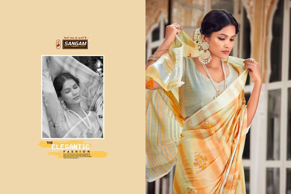 Sangam Kavya series 1001-1006 linen saree