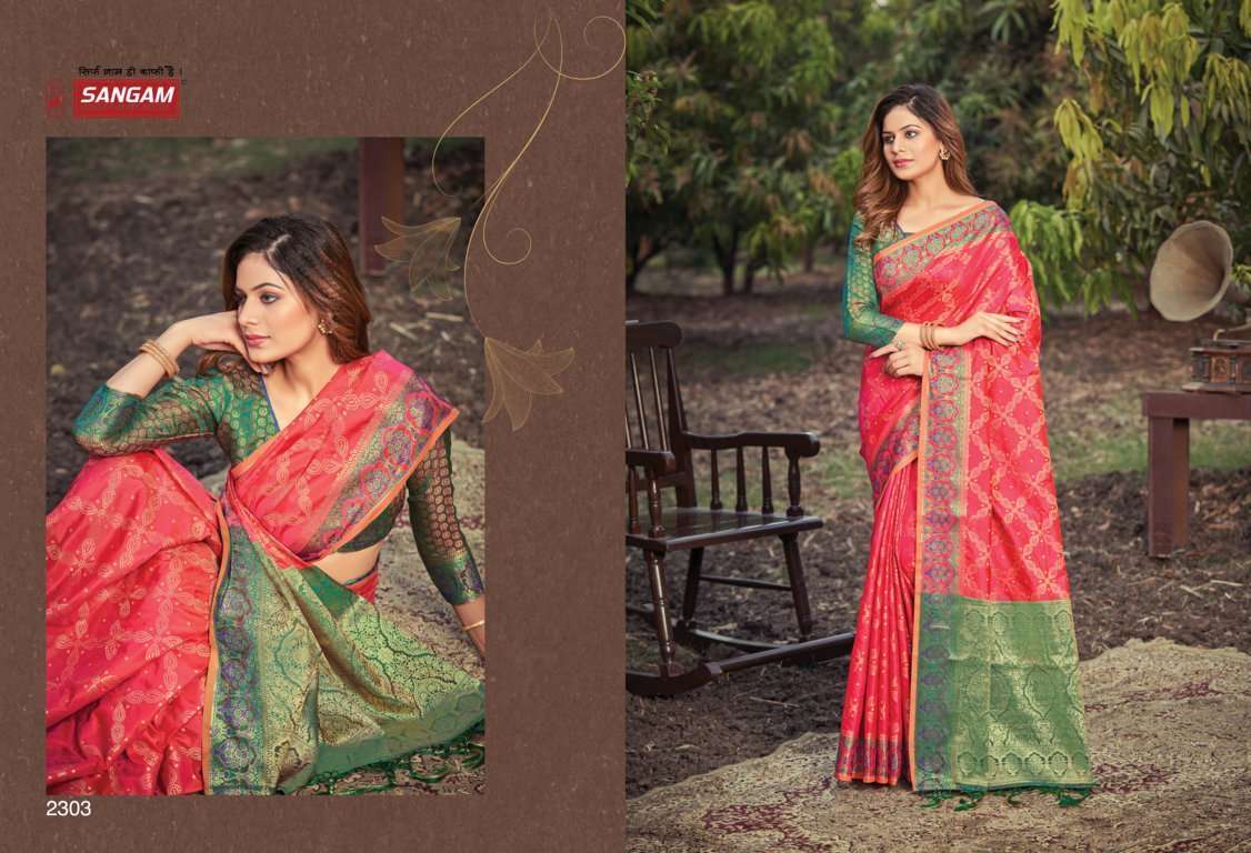 Sangam prachi silk series 2301-2306 banarasi silk saree