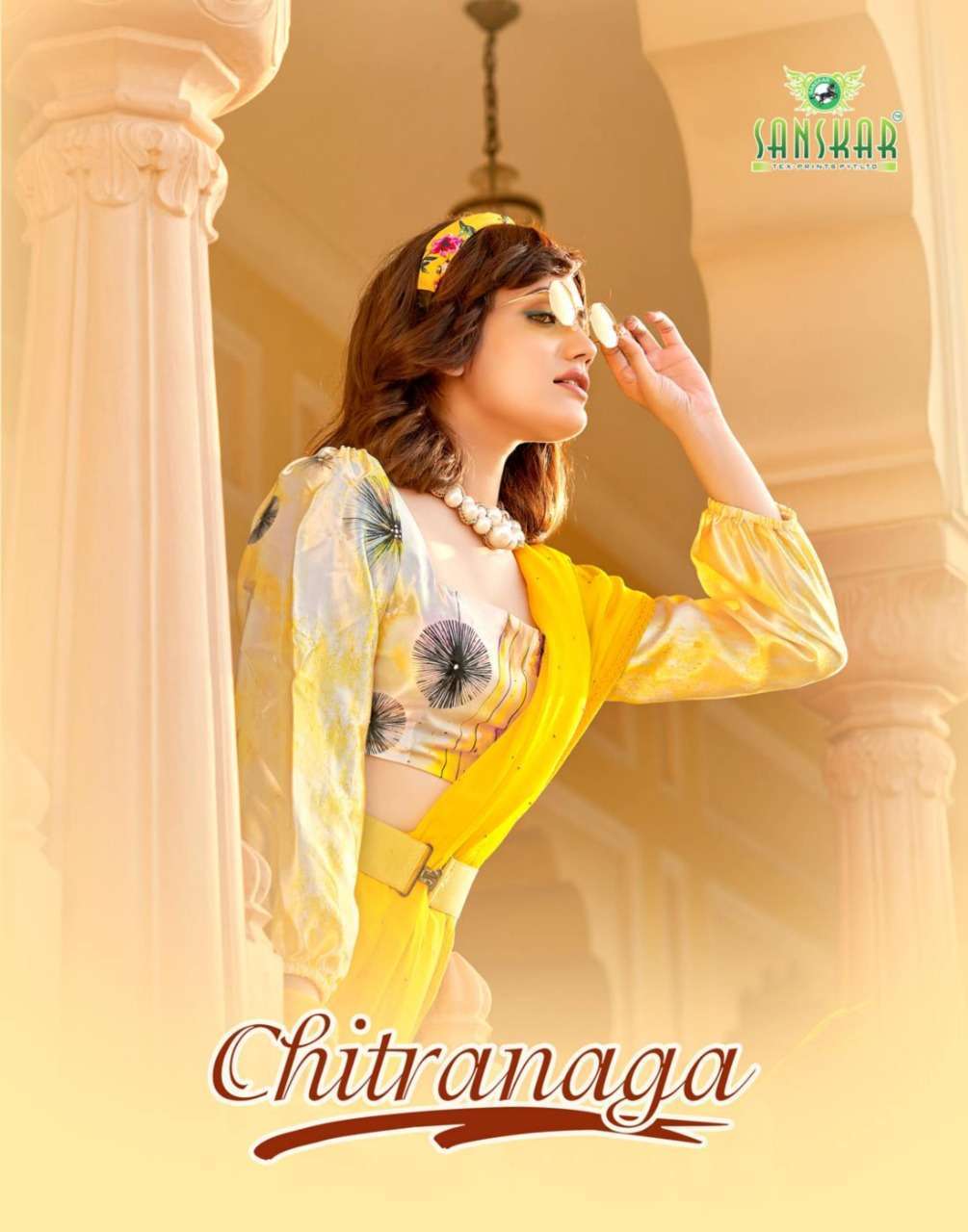 sanskar tex chitranaga series 11009-11016 bember chiffon saree