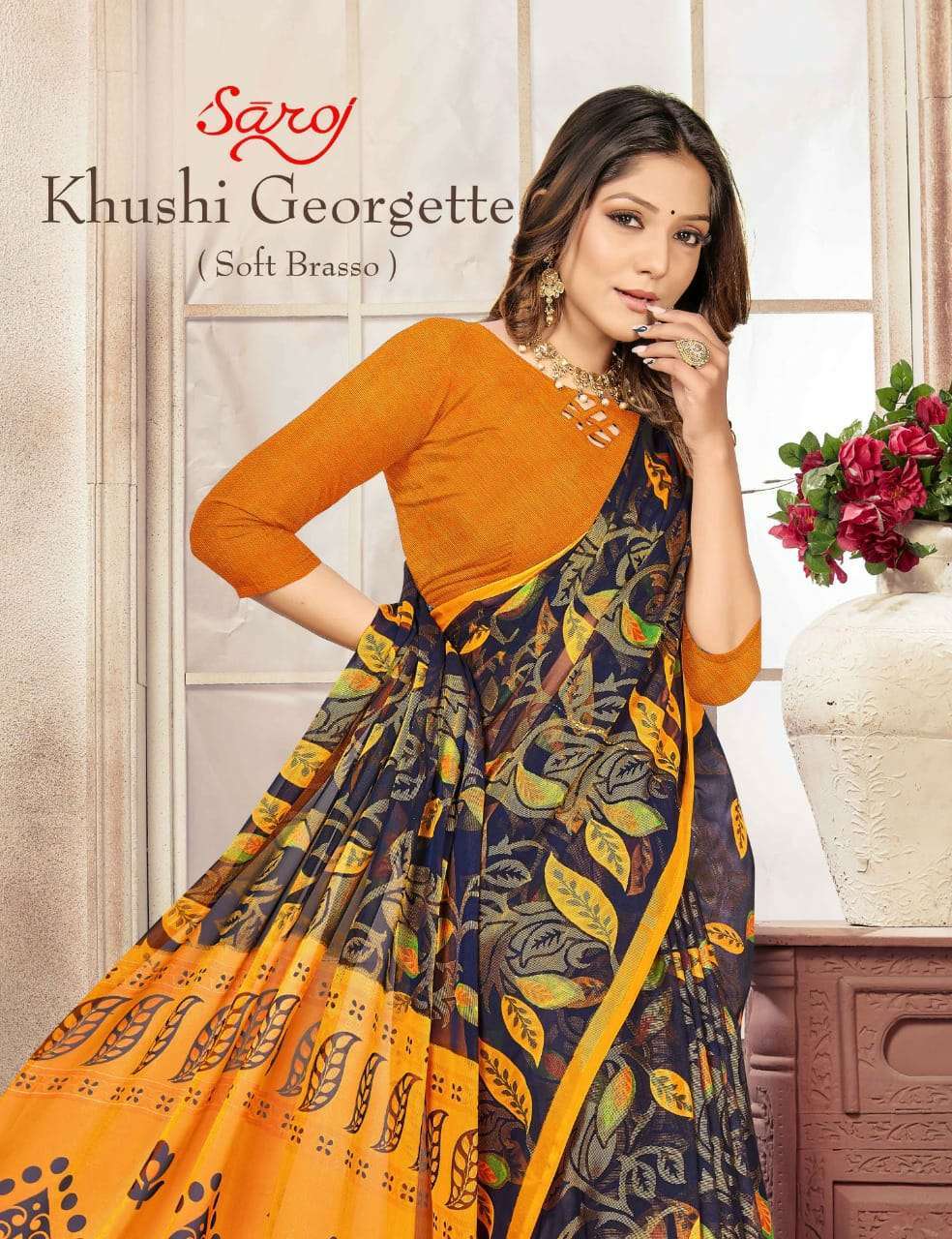 Saroj khushi series 8401-8408 brasso print saree