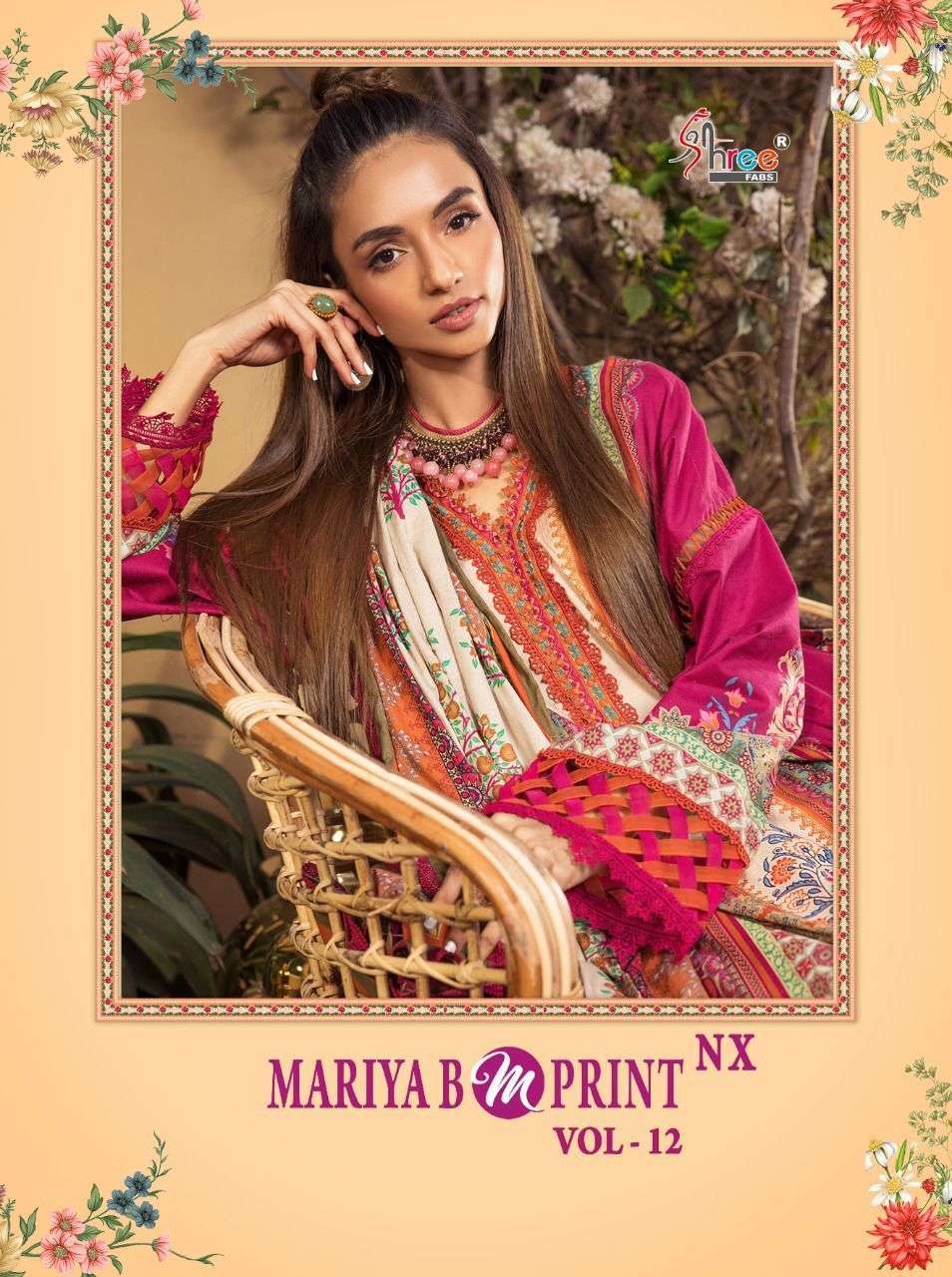 shree fab mariab m print vol-12 nx pure cotton suit