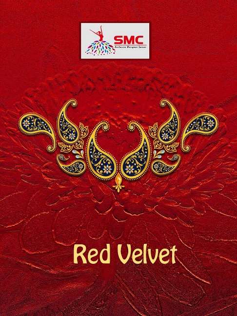 SMC Red Velvet Saree (Without Blouse) pure cotton saree