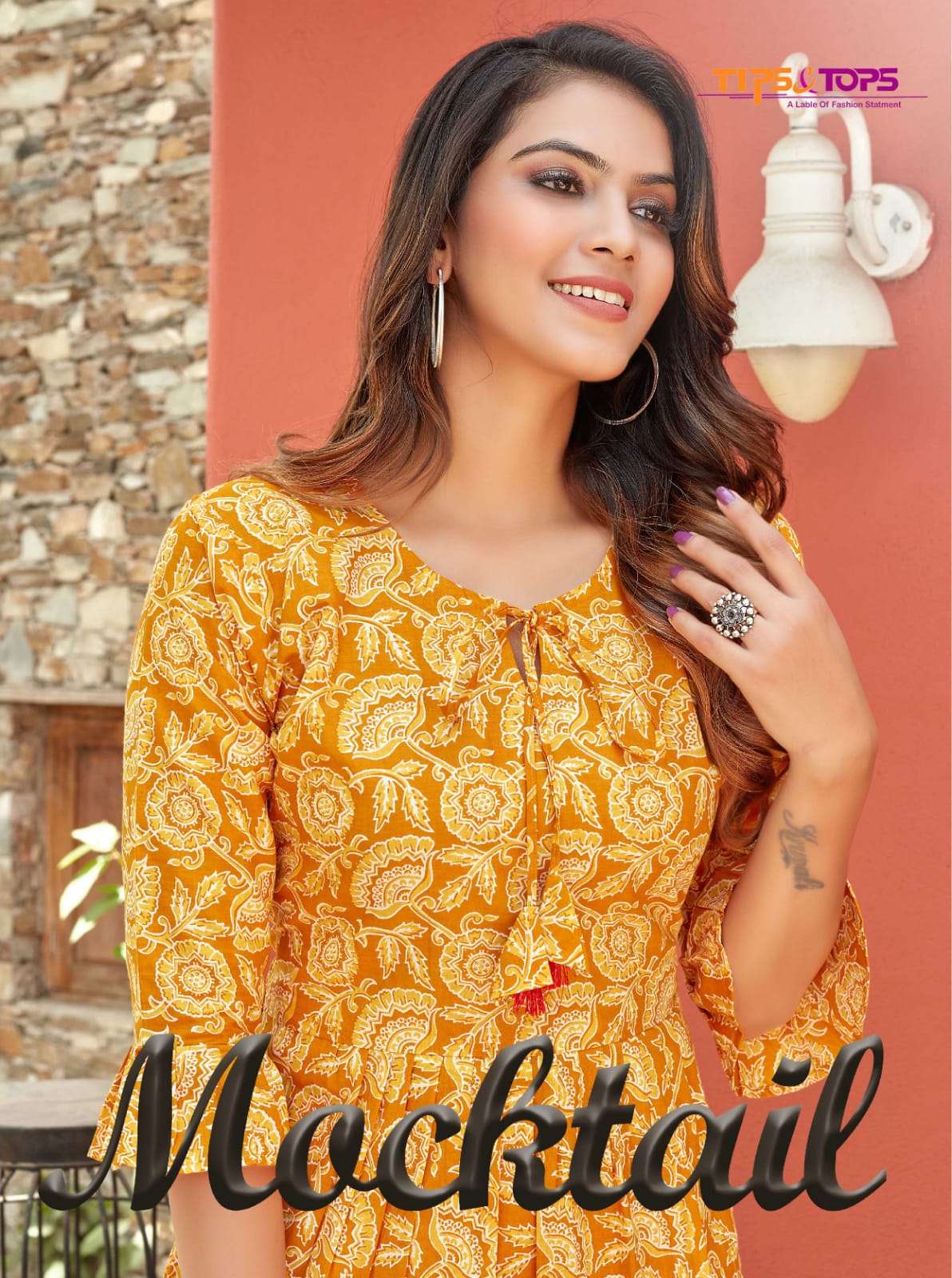 TIPS & TOPS MOCKTAIL DESIGNER COTTON PRINT KURTI 