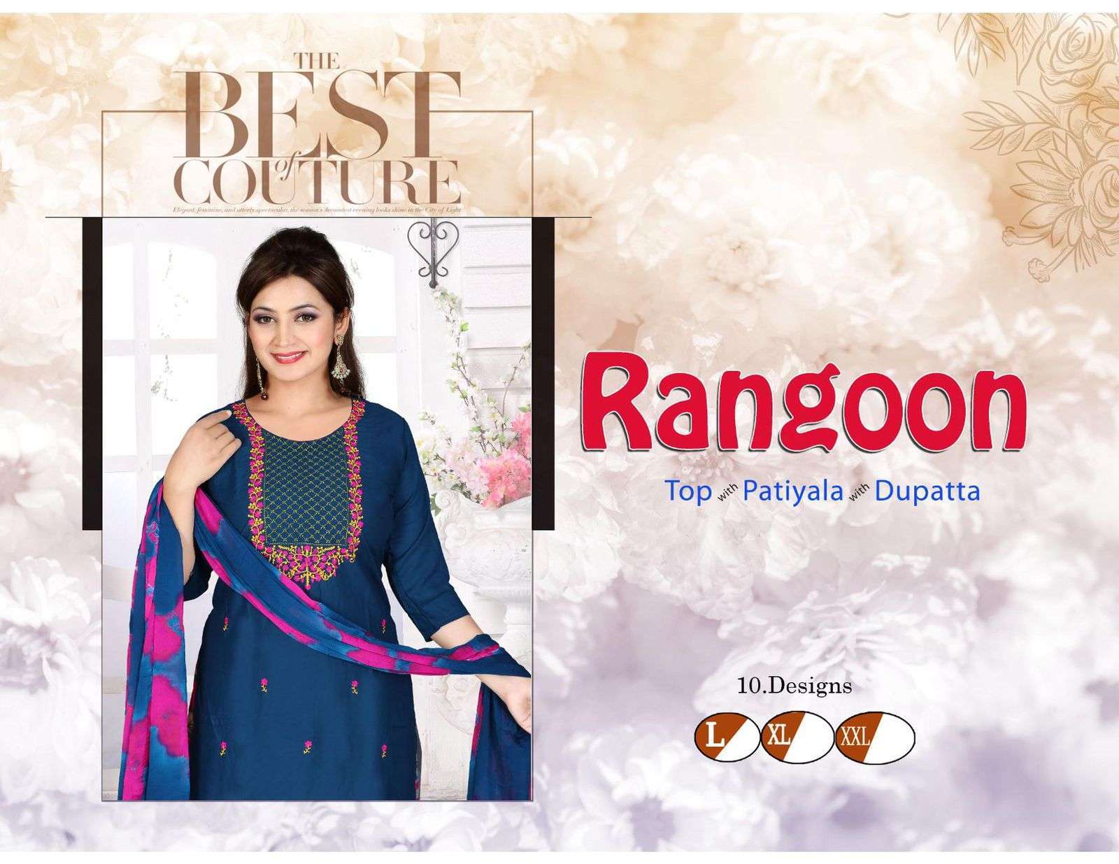 trendy rangoon series 01-10 rayon readymade suit 