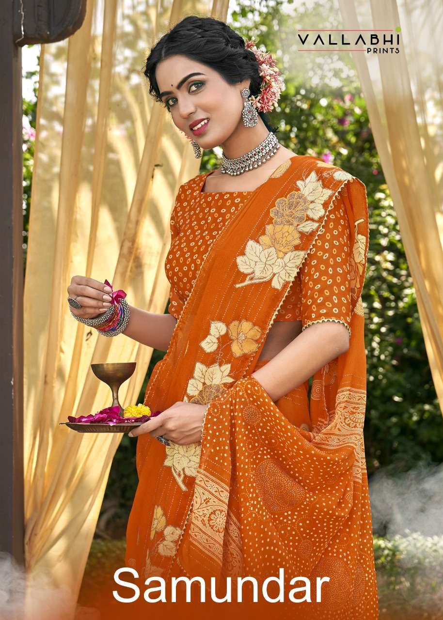 vallabhi samundar series 15721-15728 chiffon print saree