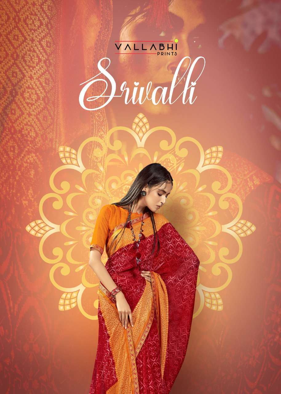 vallabhi srivalli series 14951-14958 georgette print saree