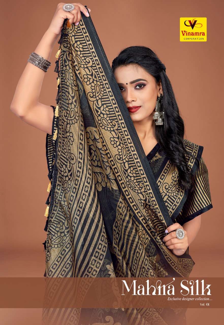 vinamra mahira silk vol 1 series 2001-2008 cotton satin patta saree