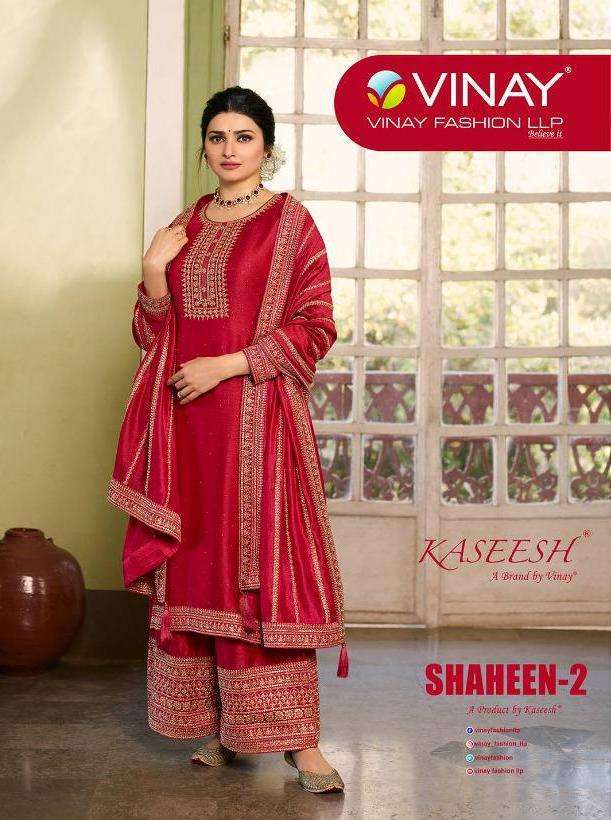 vinay shaheen vol 2 series 17521-17528 silk georgette suit 