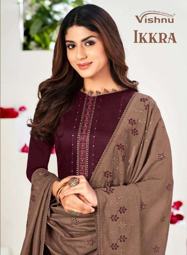 vishnu ikkra series 50001-50008 pure silk embroidery suit 