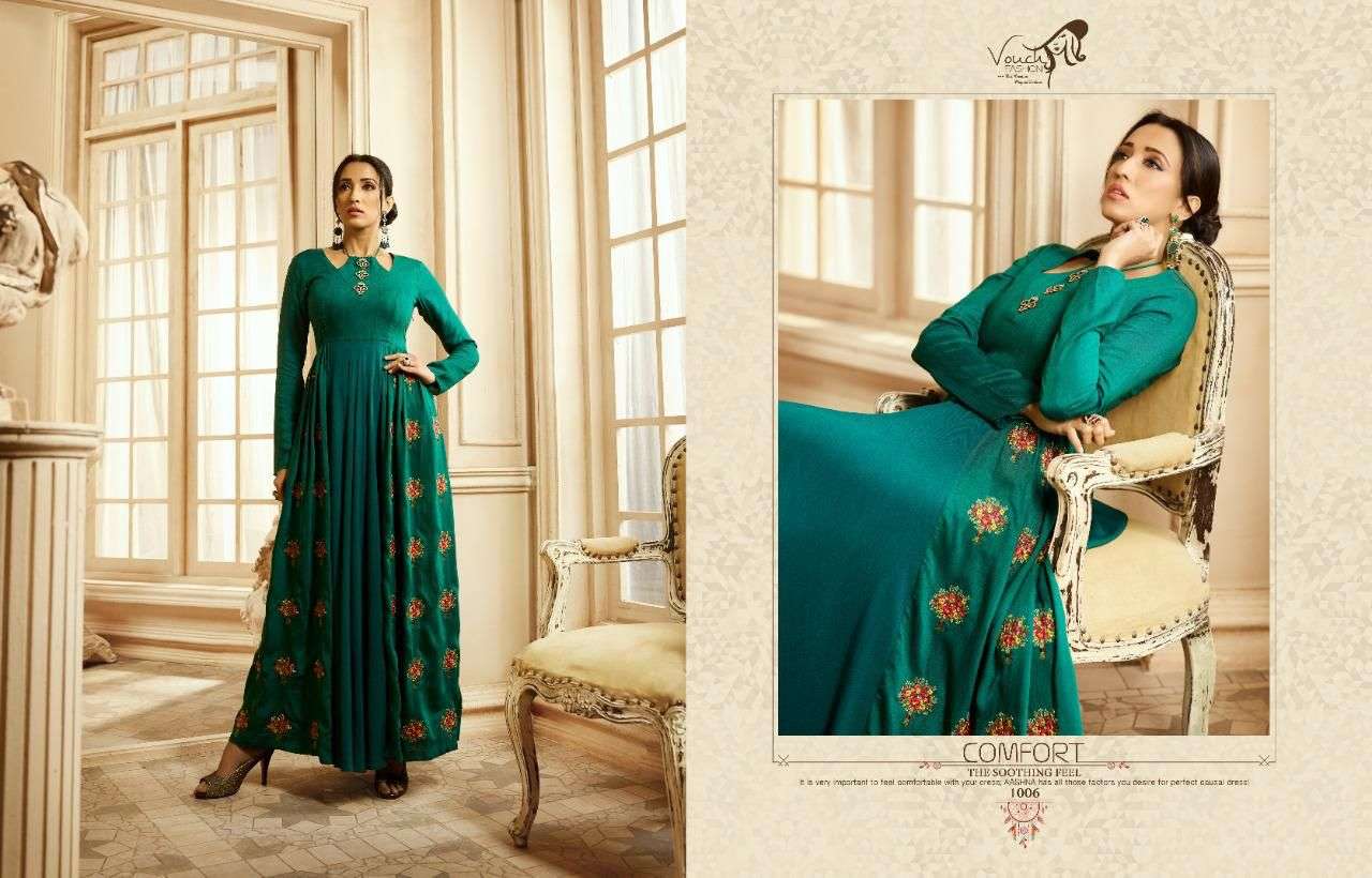 VOUCH AASHNA DESIGNER PURE RAYON COTTON SUIT 