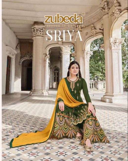 zubeda sriya series 2001-2003 georgette with embroidery work suit 