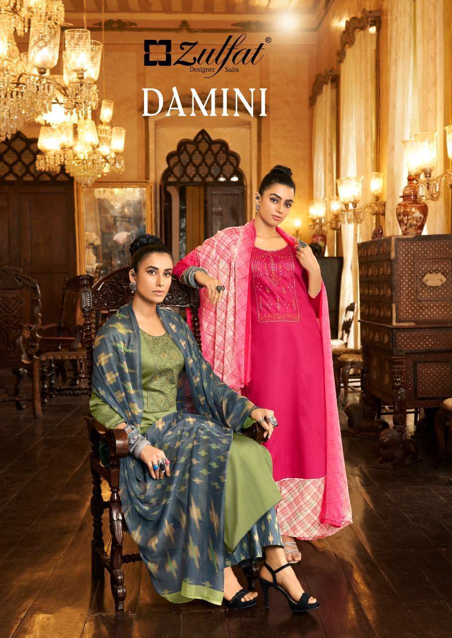 zulfat damini series 412001-412010 pure heavy jam cotton suit 