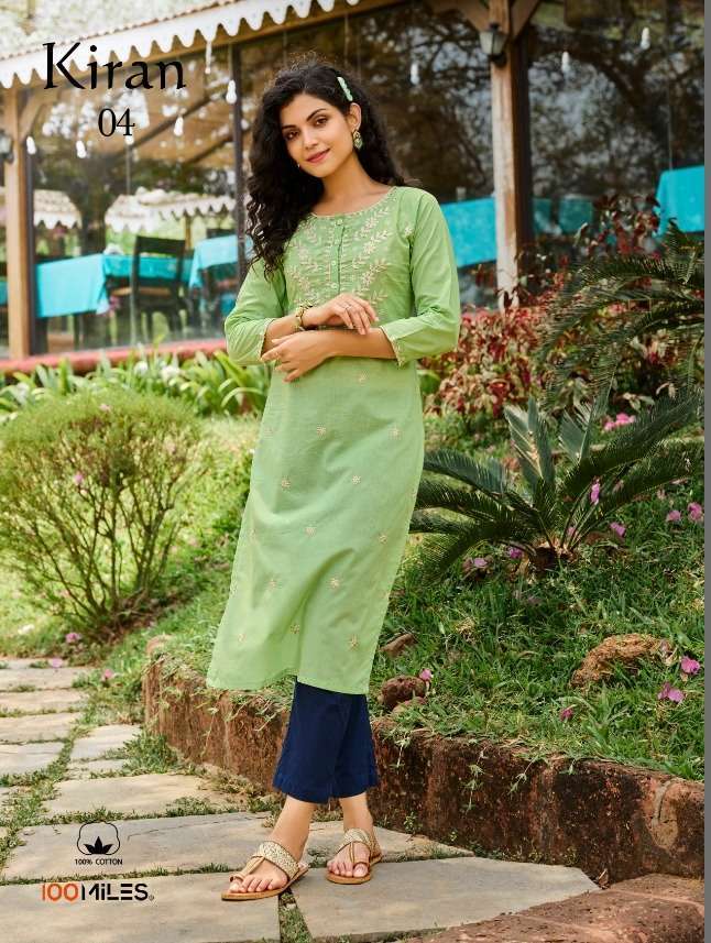 100 miles kiran series 01-04 pure cotton kurti 