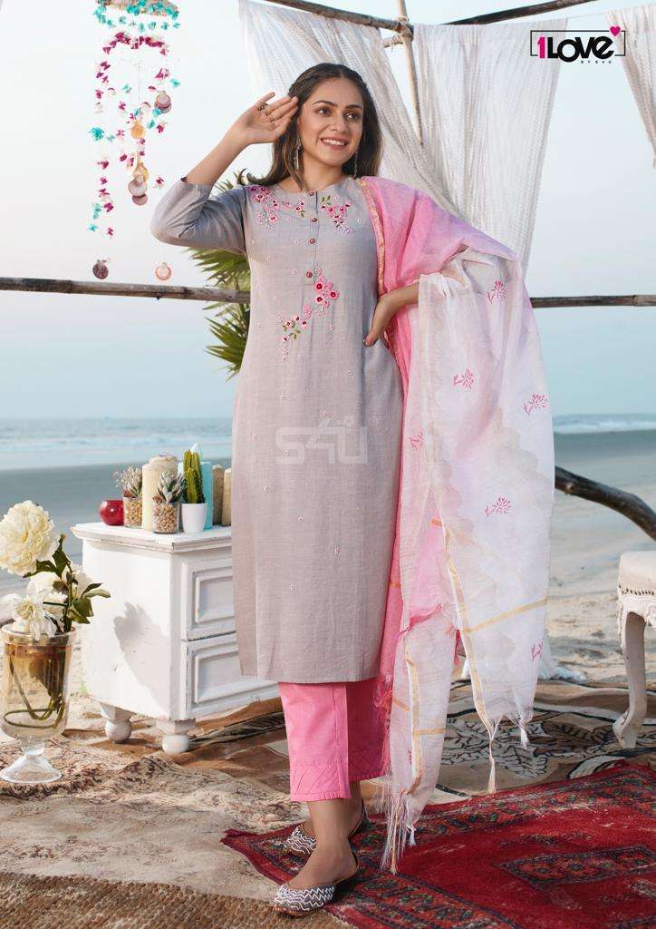 1love womaniya series 01-08 liquid Viscose Slub readymade suit 