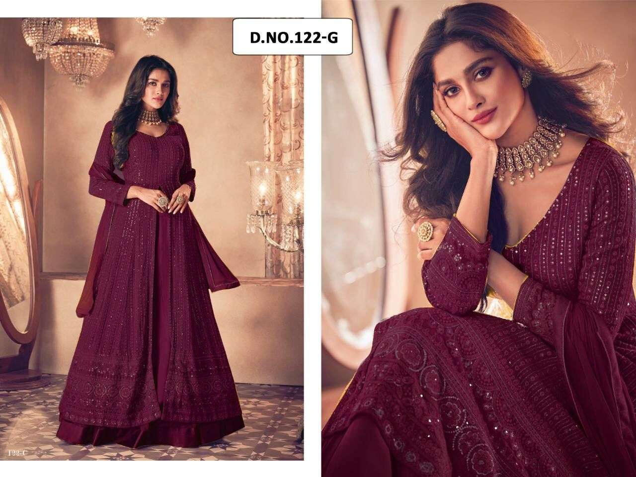 AASHIRWAD SAYURI NOOR 122 COLOR DESIGNER HEAVY  FAUX GEORGETTE SUIT