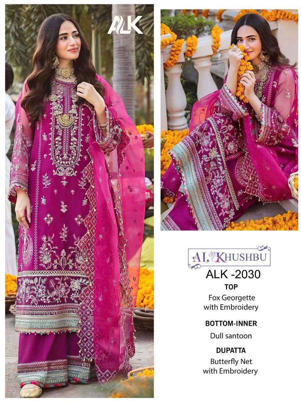 al khushbu alk d no 2030 georgette with heavy embroidered suit 