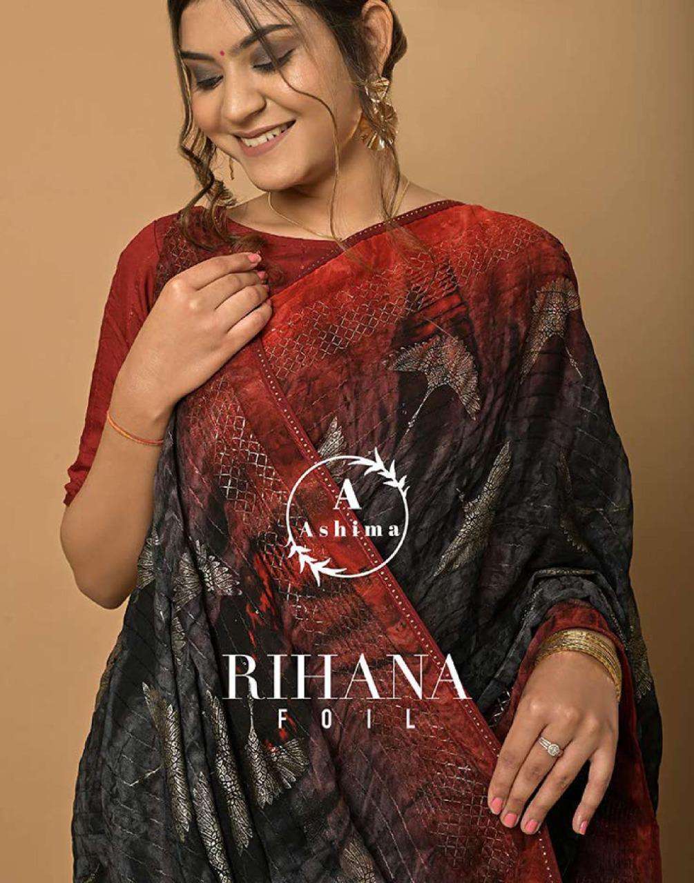 ashima rihana foil series 3401-3408 Dull moss foil saree