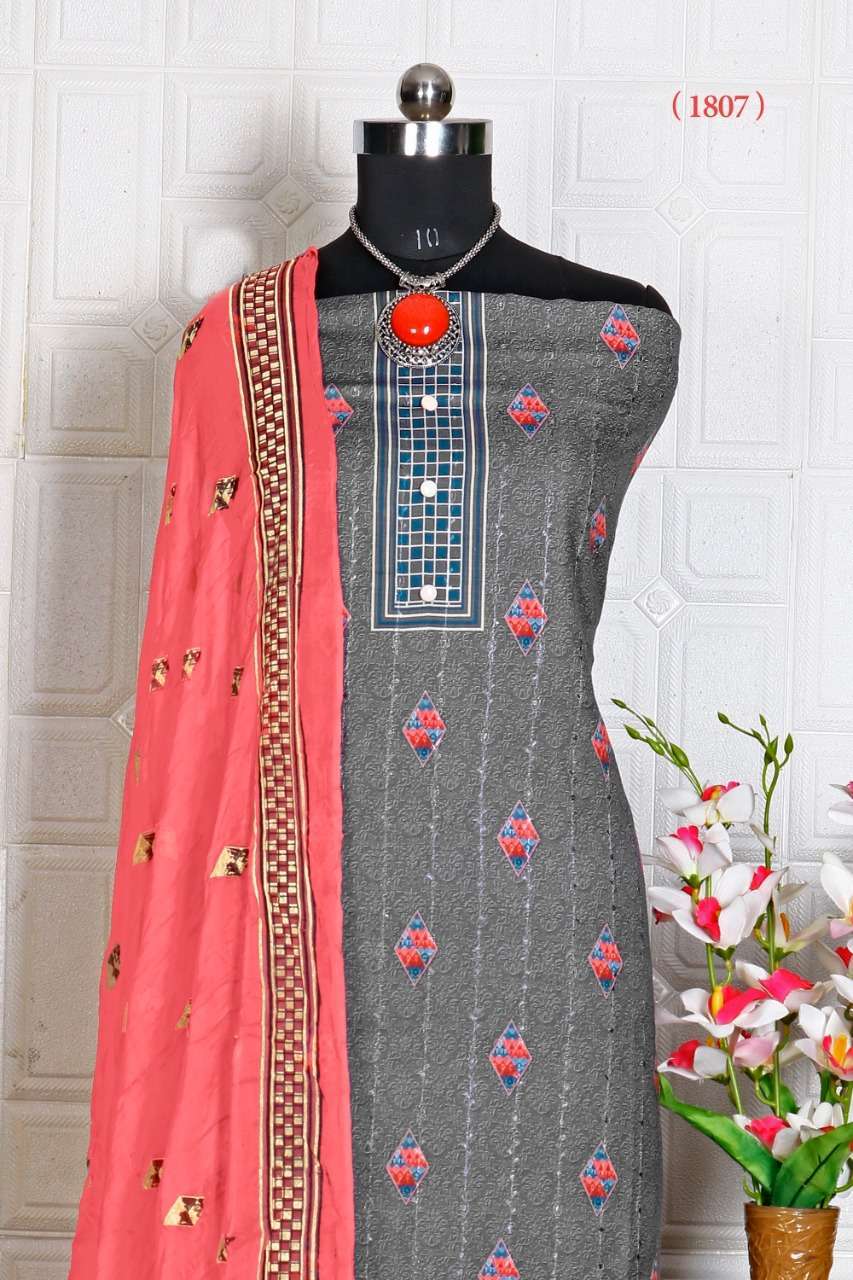 bipson ds no 1807 pure cotton digital print suit 