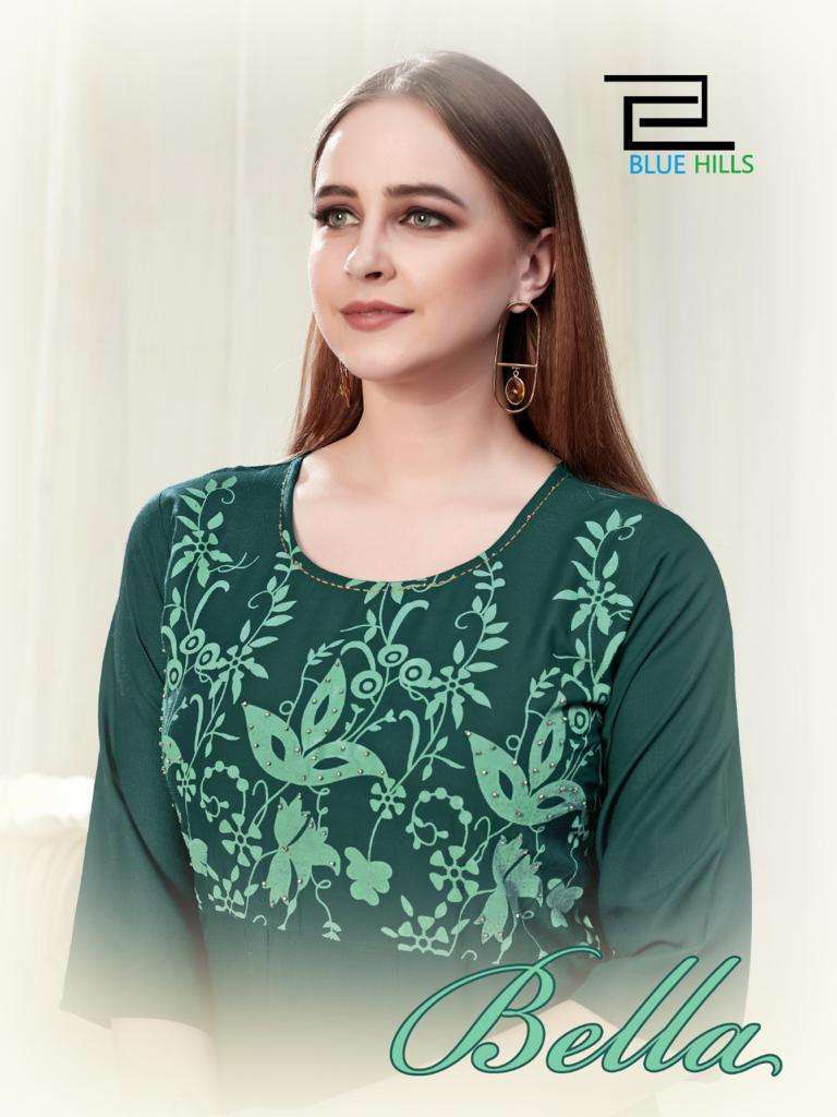 Blue Hills Bella Vol 1 series 101-108 rayon two tone kurti 