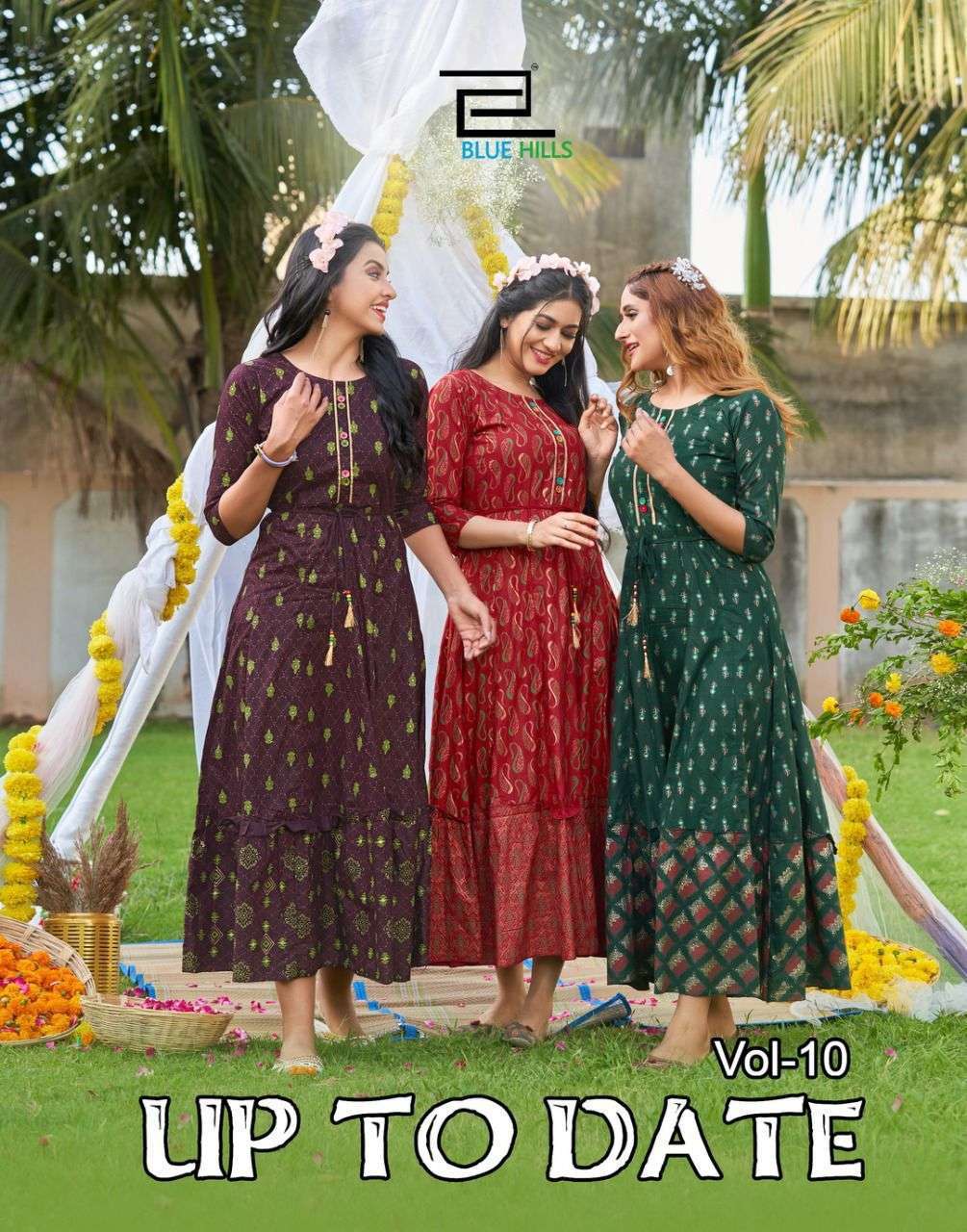 blue hills up to date vol 10 series 10001-10006 cotton cambric kurti 