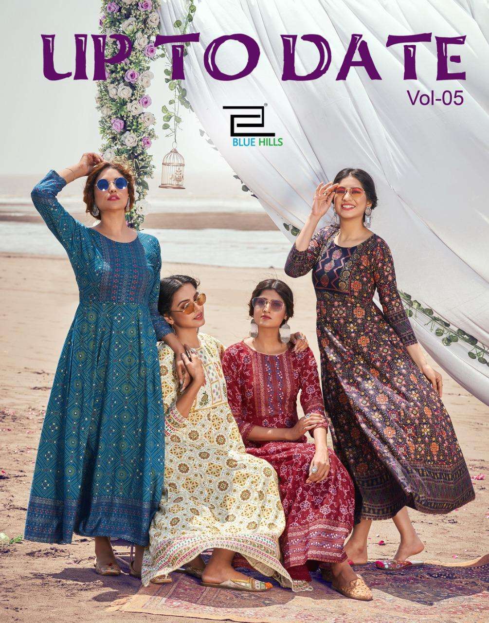 blue hills up to date vol-5 series 5001-5008 rayon 14 kg kurti