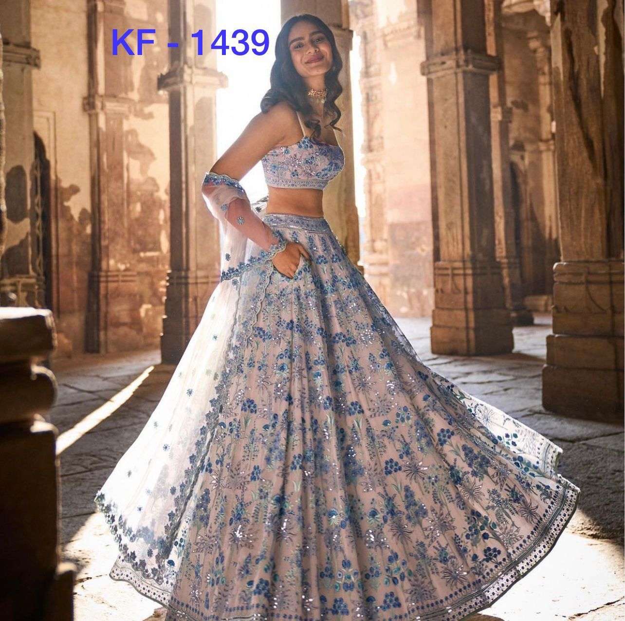 BT-13 KF-1438 DESIGNER SOFT NET LEHENGA WITH CAN CAN