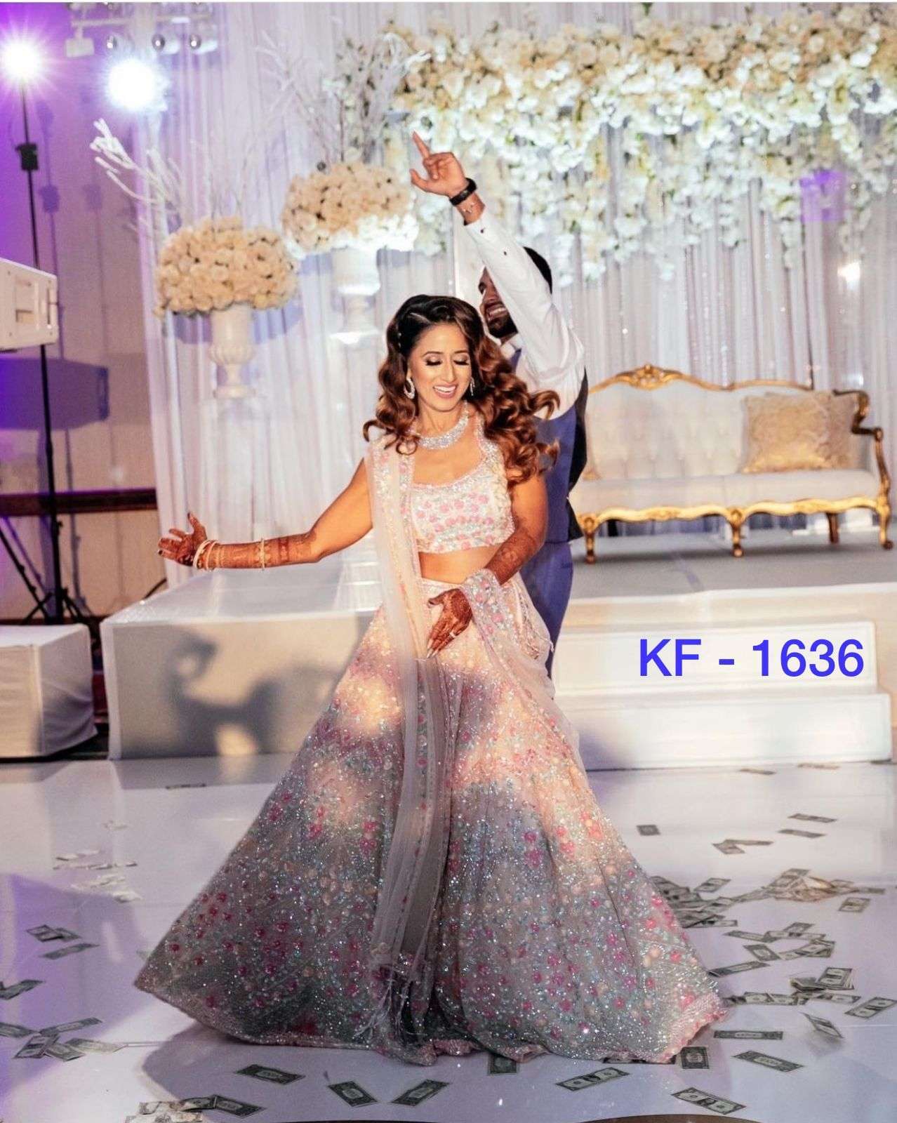 BT-13 KF-1636 DESIGNER HEAVY SOFT NET LEHENGA 