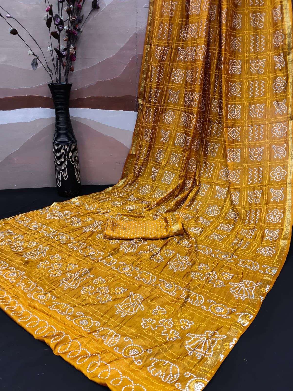 Multi Color Taffeta Silk With Digital Print Indiwestern Pettern Leheng –  BEST SAREE