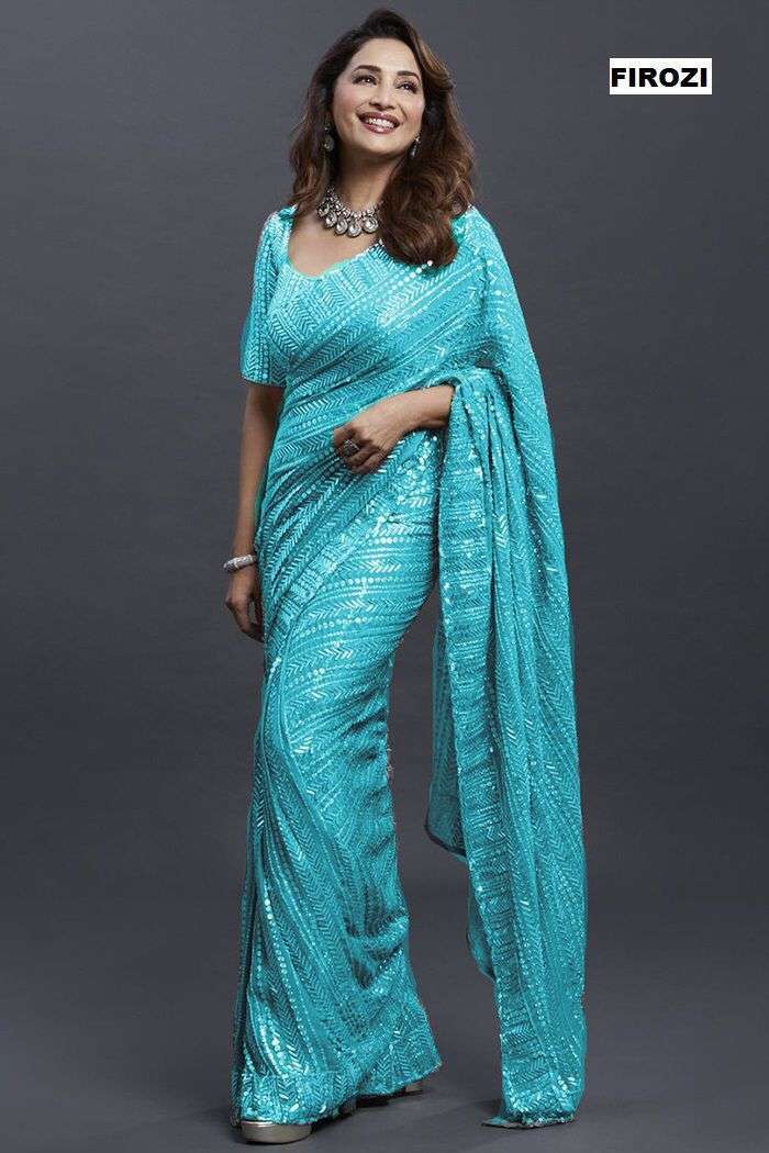 df 3182 georgette saree with 5 mm sequence sarees