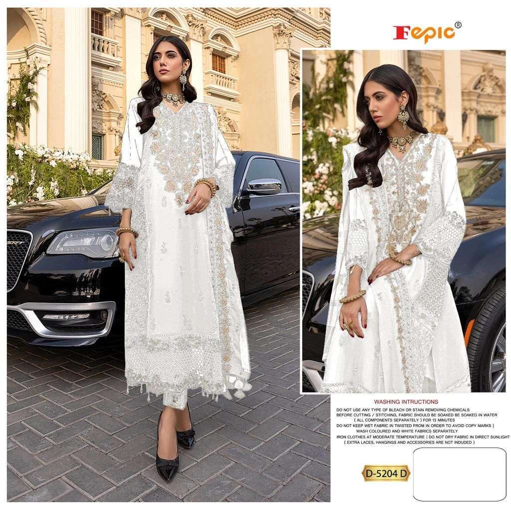 fepic rosemeen D-5204 georgette embroidered suit