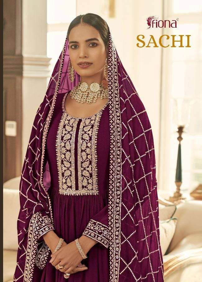 fiona sachi series 51000 real georgette free size stitch suit 